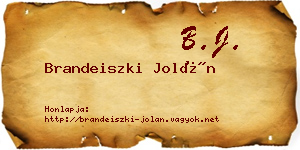 Brandeiszki Jolán névjegykártya